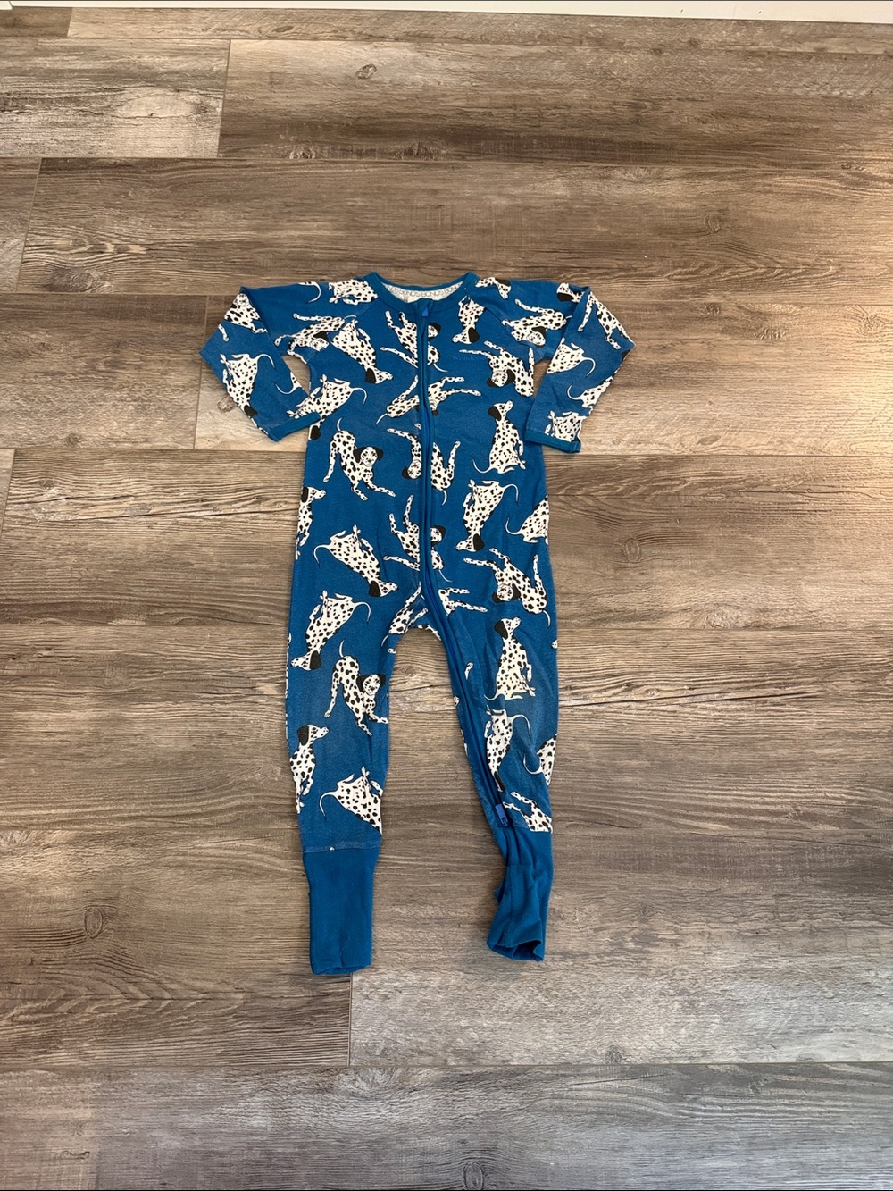 Bonds Blue Dalmatian Print Kids One-Piece Pajamas